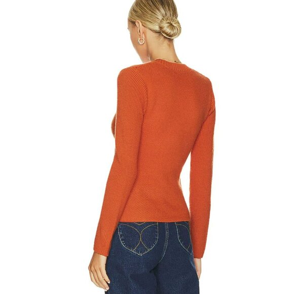 Equipment $350 Ville Crewneck Orange Koi Wool Sweater Size Large - Picture 3 of 8